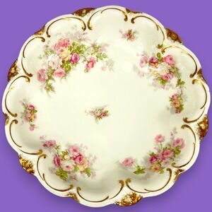 Haviland & Co. Limoges France 9.25" Dish Chip & Small Crack See Pictures Floral